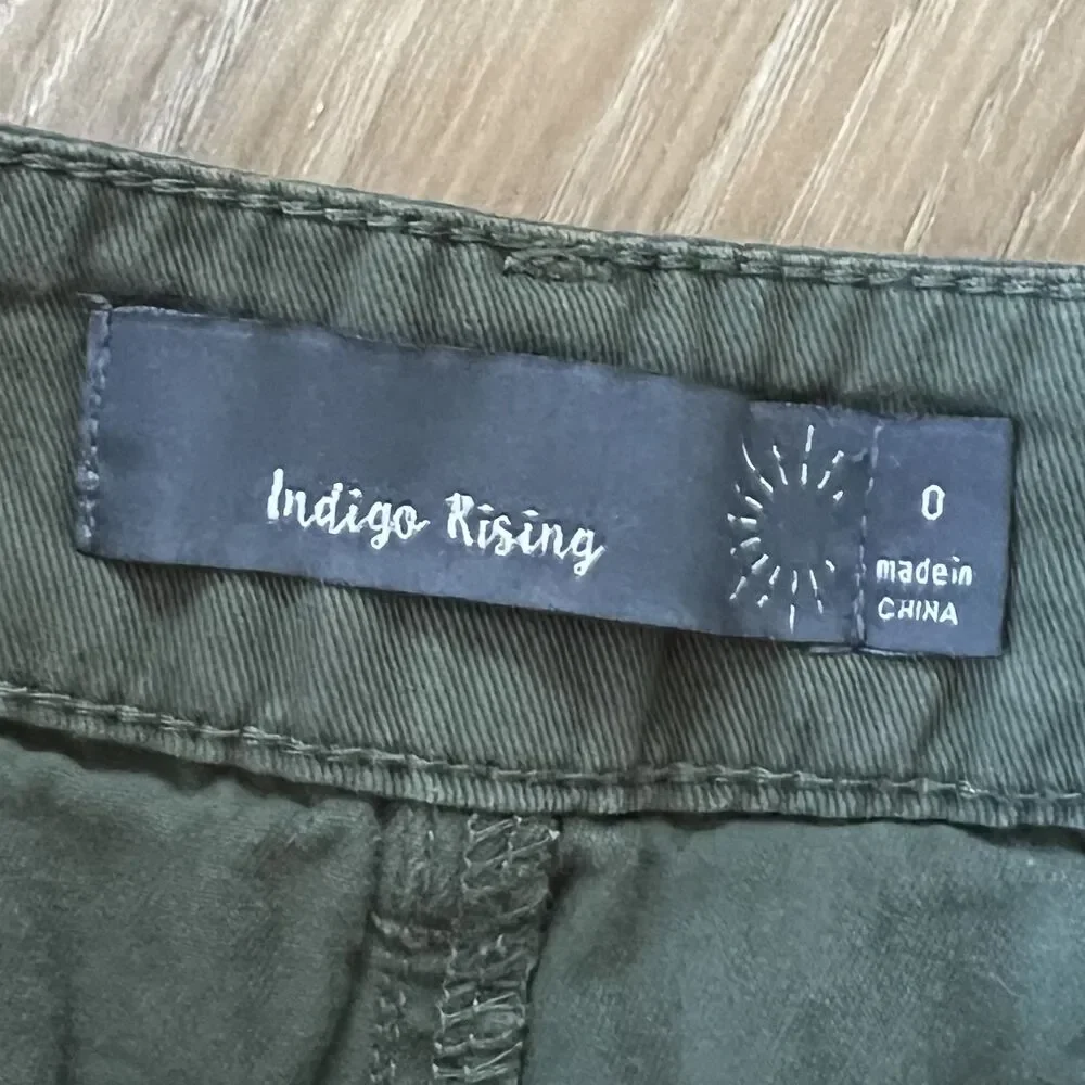 Girls Teen Youth Army Green Cargo Style Pants with Pockets by Indigo Rising sz 0 - Picture 4 of 4